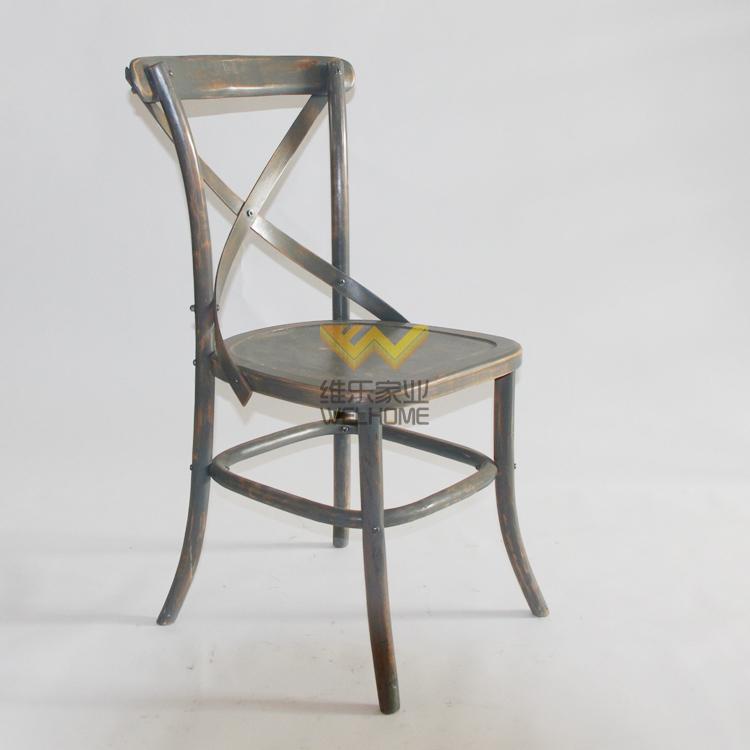 Top quality oak wood x back dining chair made in China